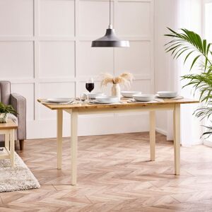 FurnitureboxUK Salcombe Rectangular Solid Wood Extending Dining Table With Cream Legs & Oak Effect Top in Light Oak Light Oak FurnitureboxUK Salcombe Rectangular Solid Wood Extending Dining Table With Cream Legs & Oak Effect Top in Light Oak Light Oak