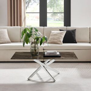 FurnitureboxUK Leonardo Rectangular Marble Effect Glass Top Coffee Table With Silver Metal Starburst Legs in Grey Grey FurnitureboxUK Leonardo Rectangular Marble Effect Glass Top Coffee Table With Silver Metal Starburst Legs in Grey Grey