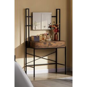 Home Discount Vida Designs Brooklyn 1 Drawer Dressing Table with Built-in Mirror Storage in Dark Brown Dark Brown Home Discount Vida Designs Brooklyn 1 Drawer Dressing Table with Built-in Mirror Storage in Dark Brown Dark Brown
