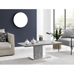 FurnitureboxUK Alba Stone Effect White Gloss & Chrome Coffee Table - Minimalist Modern Design - Grey White & Silver Metal Coffee Table Grey FurnitureboxUK Alba Stone Effect White Gloss & Chrome Coffee Table - Minimalist Modern Design - Grey White & Silver Metal Coffee Table Grey