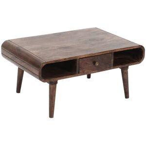 IH Design Malena Dark Mango Wood Coffee Table with Drawer in Brown Brown IH Design Malena Dark Mango Wood Coffee Table with Drawer in Brown Brown