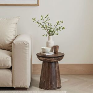 IH Design Natural Solid Dark Mango Wood Side Table in Brown Brown IH Design Natural Solid Dark Mango Wood Side Table in Brown Brown