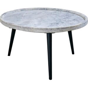 IH Design Tilden Coffee Table With White Marble Top & Metal Legs White IH Design Tilden Coffee Table With White Marble Top & Metal Legs White