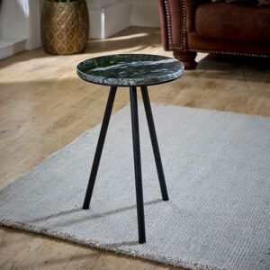 IH Design Tilden Side Table With Black Marble Top & Metal Legs Black IH Design Tilden Side Table With Black Marble Top & Metal Legs Black