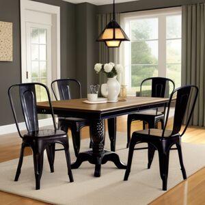 IH Design Franciscan Metal Chair Black Upcycled Industrial Vintage Mintis Pair Black IH Design Franciscan Metal Chair Black Upcycled Industrial Vintage Mintis Pair Black