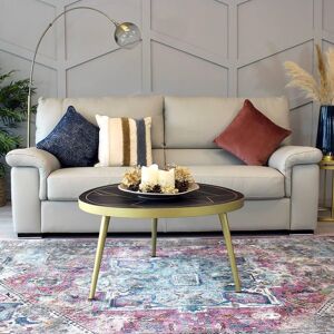 IH Design Round Coffee Table Deiondre Dark Mango in Brown Brown IH Design Round Coffee Table Deiondre Dark Mango in Brown Brown