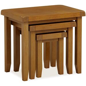 Rest Relax Elston Oak Nest Of 3 Tables in Brown Brown Rest Relax Elston Oak Nest Of 3 Tables in Brown Brown