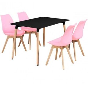 Life Interiors Pink Dining Set - Halo Table & Lorenzo Chairs - Dining Set Life Interiors Pink Dining Set - Halo Table & Lorenzo Chairs - Dining Set