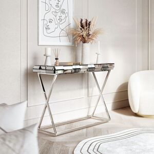 CARME HOME Knightsbridge Silver Console Table Silver CARME HOME Knightsbridge Silver Console Table Silver
