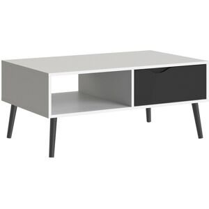 Furniture To Go Oslo Coffee Table - 1 Drawer 1 Shelf - White and Black Matt Furniture To Go Oslo Coffee Table - 1 Drawer 1 Shelf - White and Black Matt