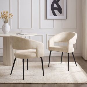 Modish Furnishing Jasmine Set Of 2 Cream Velvet Dining Chair With Black Legs Cream Modish Furnishing Jasmine Set Of 2 Cream Velvet Dining Chair With Black Legs Cream