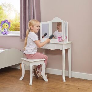 Liberty House Toys Women's Vanity Table & Stool Set in White White Liberty House Toys Women's Vanity Table & Stool Set in White White
