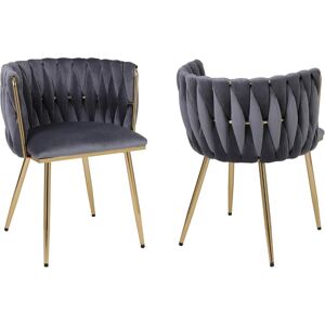Hygrad Built to Survive Set of 2 x Luxury Velvet/Metal Upholstered Seat Woven Dining Kitchen Home Restaurant Bar Pub Stool Chair (Grey/Gold) in Grey Grey Hygrad Built to Survive Set of 2 x Luxury Velvet/Metal Upholstered Seat Woven Dining Kitchen Home Restaurant Bar Pub Stool Chair (Grey/Gold) in Grey Grey