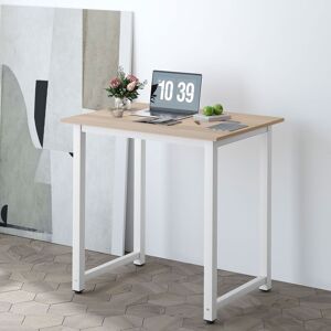 HOMCOM Computer Desk, Writing Table with Metal Frame for Home Office, White Size: Small White Small HOMCOM Computer Desk, Writing Table with Metal Frame for Home Office, White Size: Small White Small
