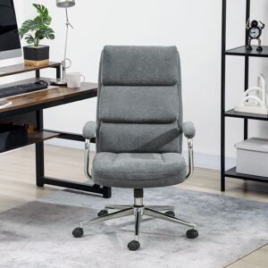 HOMCOM Linen Fabric Office Desk Chair with Rocking Function, Charcoal Grey Charcoal HOMCOM Linen Fabric Office Desk Chair with Rocking Function, Charcoal Grey Charcoal