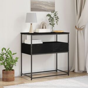 Berkfield Home Console Table Black Oak 75x40x75 cm Engineered Wood & Steel Size: 75 x 40 x 75 cm Black 75 x 40 x 75 cm Berkfield Home Console Table Black Oak 75x40x75 cm Engineered Wood & Steel Size: 75 x 40 x 75 cm Black 75 x 40 x 75 cm