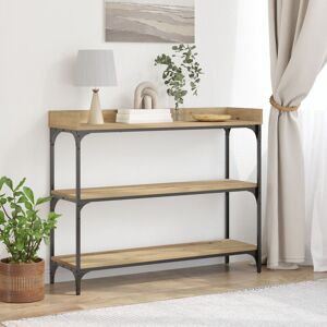 Berkfield Home Console Table Artisan Oak 100x30x80 cm Engineered Wood & Steel in Brown Size: 100 x 30 x 80 cm Brown 100 x 30 x 80 cm Berkfield Home Console Table Artisan Oak 100x30x80 cm Engineered Wood & Steel in Brown Size: 100 x 30 x 80 cm Brown 100 x 30 x 80 cm