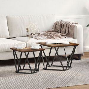 Berkfield Home 2 Piece Side Table Set Smoked Oak Engineered Wood in Brown Brown Berkfield Home 2 Piece Side Table Set Smoked Oak Engineered Wood in Brown Brown