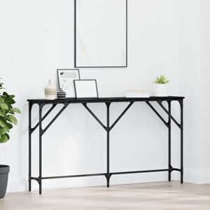 Berkfield Home Console Table Black Oak 140x23x75 cm Engineered Wood Size: 140 x 23 x 75 cm Black 140 x 23 x 75 cm Berkfield Home Console Table Black Oak 140x23x75 cm Engineered Wood Size: 140 x 23 x 75 cm Black 140 x 23 x 75 cm