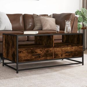 Berkfield Home Coffee Table Smoked Oak 100x50x45 cm Engineered Wood & Metal in Brown Size: 100 x 50 x 45 cm Brown 100 x 50 x 45 cm Berkfield Home Coffee Table Smoked Oak 100x50x45 cm Engineered Wood & Metal in Brown Size: 100 x 50 x 45 cm Brown 100 x 50 x 45 cm