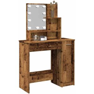 Berkfield Home Dressing Table with LED Old Wood 86.5x35x136 cm in Brown Brown 86.5x35x136 cm Berkfield Home Dressing Table with LED Old Wood 86.5x35x136 cm in Brown Brown 86.5x35x136 cm