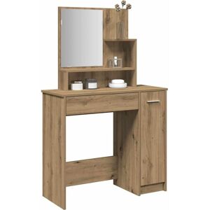Berkfield Home Dressing Table with Mirror Artisan Oak 86.5x35x136 cm in Brown Brown 86.5x35x136 cm Berkfield Home Dressing Table with Mirror Artisan Oak 86.5x35x136 cm in Brown Brown 86.5x35x136 cm