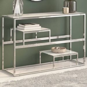 Berkfield Home Console Table Silver Stainless Steel & Tempered Glass Silver Berkfield Home Console Table Silver Stainless Steel & Tempered Glass Silver