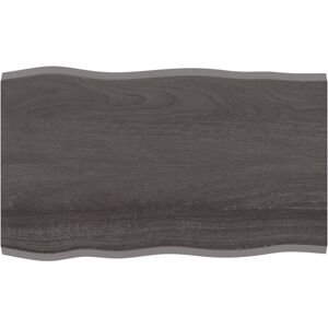 Berkfield Home Table Top Dark Grey 100x60x2 cm Treated Solid Wood Oak Live Edge in Brown Size: 100 x 60 x 2 cm Brown 100 x 60 x 2 cm Berkfield Home Table Top Dark Grey 100x60x2 cm Treated Solid Wood Oak Live Edge in Brown Size: 100 x 60 x 2 cm Brown 100 x 60 x 2 cm