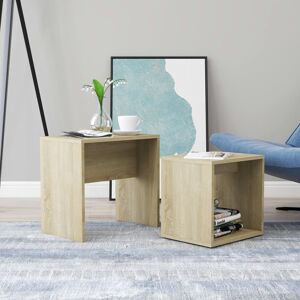 Berkfield Home Coffee Table Set Sonoma Oak 48x30x45 cm Engineered Wood in Brown Size: 48 x 30 x 45 cm Brown 48 x 30 x 45 cm Berkfield Home Coffee Table Set Sonoma Oak 48x30x45 cm Engineered Wood in Brown Size: 48 x 30 x 45 cm Brown 48 x 30 x 45 cm