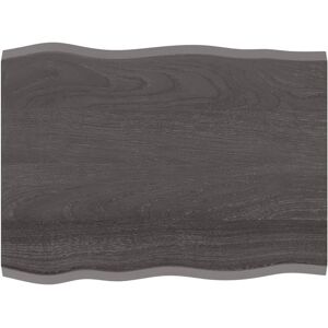 Berkfield Home Table Top Dark Grey 80x60x2 cm Treated Solid Wood Oak Live Edge in Brown Size: 80 x 60 x 2 cm Brown 80 x 60 x 2 cm Berkfield Home Table Top Dark Grey 80x60x2 cm Treated Solid Wood Oak Live Edge in Brown Size: 80 x 60 x 2 cm Brown 80 x 60 x 2 cm