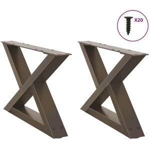 Berkfield Home Coffee Table Legs 2 pcs Natural Steel 50x(30-31.3) cm Steel in Brown Brown Berkfield Home Coffee Table Legs 2 pcs Natural Steel 50x(30-31.3) cm Steel in Brown Brown