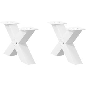 Berkfield Home Coffee Table Legs X-Shaped 2 pcs White 50x(30-31) cm Steel White Berkfield Home Coffee Table Legs X-Shaped 2 pcs White 50x(30-31) cm Steel White