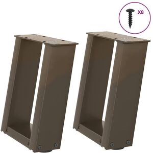 Berkfield Home Coffee Table Legs U-Shaped 2 pcs Natural Steel 30x(30-31) cm Steel in Brown Brown Berkfield Home Coffee Table Legs U-Shaped 2 pcs Natural Steel 30x(30-31) cm Steel in Brown Brown