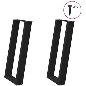 Berkfield Home Console Table Legs U-Shaped 2 pcs Black 28x(72-73) cm Steel Black Berkfield Home Console Table Legs U-Shaped 2 pcs Black 28x(72-73) cm Steel Black