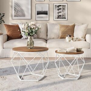 VASAGLE Side Tables Set of 2 Robust Steel Frame Living Room in Camel Camel VASAGLE Side Tables Set of 2 Robust Steel Frame Living Room in Camel Camel