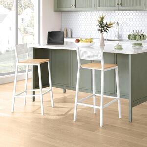 VASAGLE Industrial Counter Height Bar Stool Set of 2 in Natural Natural VASAGLE Industrial Counter Height Bar Stool Set of 2 in Natural Natural