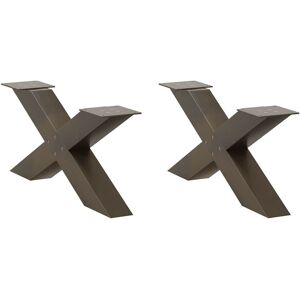 Berkfield Home Coffee Table Legs X-Shaped 2 pcs Natural Steel 70x(30-31) cm Steel in Brown Brown Berkfield Home Coffee Table Legs X-Shaped 2 pcs Natural Steel 70x(30-31) cm Steel in Brown Brown