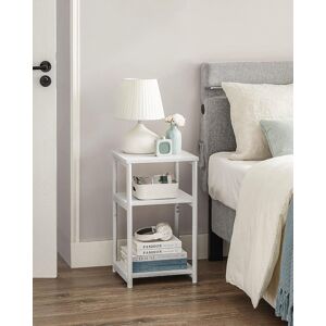 VASAGLE 3-Tier Sofa Side Table End Table Steel Frame Industrial Office in White White VASAGLE 3-Tier Sofa Side Table End Table Steel Frame Industrial Office in White White