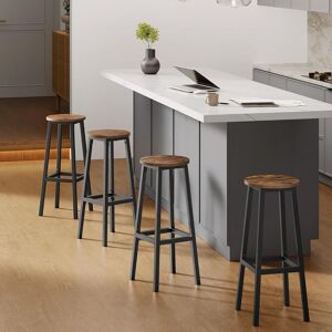 VASAGLE High Bar Chairs Set of 2 with Footrest for Kitchen Use in Brown Brown VASAGLE High Bar Chairs Set of 2 with Footrest for Kitchen Use in Brown Brown