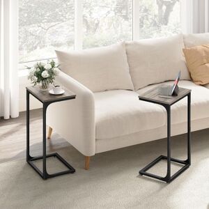 VASAGLE C-Shaped Industrial Side Table Set of 2 Metal Frame Bedroom in Fawn Fawn VASAGLE C-Shaped Industrial Side Table Set of 2 Metal Frame Bedroom in Fawn Fawn