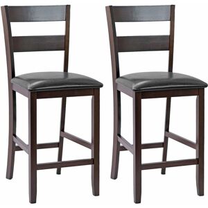 Costway Set of 2 Bar Stools Wood Padded Counter Height Pub Chairs Kitchen Dining Chair in Black Black Costway Set of 2 Bar Stools Wood Padded Counter Height Pub Chairs Kitchen Dining Chair in Black Black