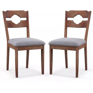 Costway Set of 2 Dining Chairs Armless Upholstered Rustic Kitchen Side Chair in Brown Brown Costway Set of 2 Dining Chairs Armless Upholstered Rustic Kitchen Side Chair in Brown Brown