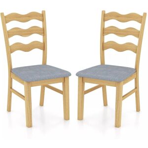 Costway Set of 2 Dining Chairs Armless Upholstered Rustic Kitchen Side Chair in Natural Natural Costway Set of 2 Dining Chairs Armless Upholstered Rustic Kitchen Side Chair in Natural Natural