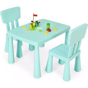 Costway 3 PCS Table & Chair Set Toddler Activity Center Writing Desk in Green Green Costway 3 PCS Table & Chair Set Toddler Activity Center Writing Desk in Green Green