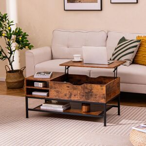 Costway Lift Top Coffee Table Living Room Center Table W/ Removable Shelf in Brown Brown Costway Lift Top Coffee Table Living Room Center Table W/ Removable Shelf in Brown Brown