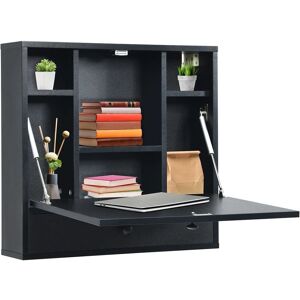 Costway Wall-mounted Drop-leaf Table Folding Floating Laptop Desk Workstation Space Save in Black Black Costway Wall-mounted Drop-leaf Table Folding Floating Laptop Desk Workstation Space Save in Black Black