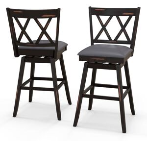 Costway Set of 2 Bar Stools Counter Height Chair Pub 360 °Swiveling Upholstered Seat 29" Multicolor Costway Set of 2 Bar Stools Counter Height Chair Pub 360 °Swiveling Upholstered Seat 29" Multicolor