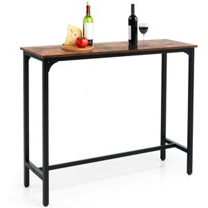 Costway Industrial Bar Table Counter Pub Table Kitchen Dining Sofa Console Table 120cm in Brown Brown Costway Industrial Bar Table Counter Pub Table Kitchen Dining Sofa Console Table 120cm in Brown Brown