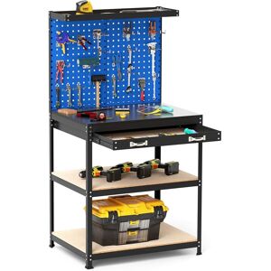 Costway 81 x 41 CM Workbench 290KG Heavy-Duty Work Table w/2 PCS Pegboard in Navy Navy 81 x 41 CM Costway 81 x 41 CM Workbench 290KG Heavy-Duty Work Table w/2 PCS Pegboard in Navy Navy 81 x 41 CM