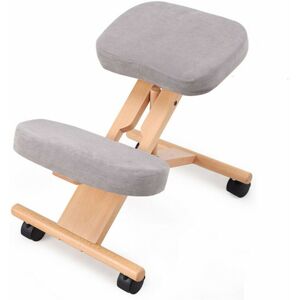 Costway Wooden Kneeling Ergonomic Chair Orthopaedic Posture Stool Frame Seat Grey Grey Costway Wooden Kneeling Ergonomic Chair Orthopaedic Posture Stool Frame Seat Grey Grey